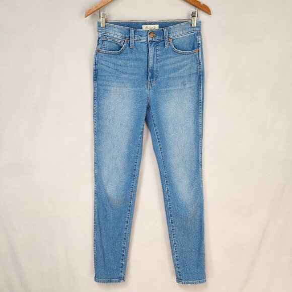 Madewell 10" High Rise Skinny Denim Jeans Women's Size 27 Stretch Light Wash - Picture 1 of 12